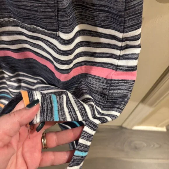 Talbots Women's Multi-Color Stripe Shift Drawstring Waist Comfy Dress ~ Small - Picture 8 of 10